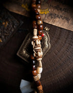 Dharma Mystique" Star Moon Bodhi & Amber Mala Bracelet