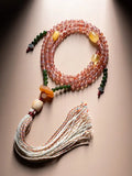 Warm Sun Dharma Silhouette" Nanhong Agate & Amber Mala