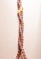Warm Sun Dharma Silhouette" Nanhong Agate & Amber Mala
