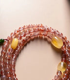 Warm Sun Dharma Silhouette" Nanhong Agate & Amber Mala