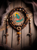 "Stillness" Zen Mala Bracelet | Star Moon Bodhi & Amber