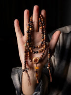 "Stillness" Zen Mala Bracelet | Star Moon Bodhi & Amber