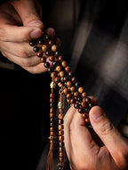 "Stillness" Zen Mala Bracelet | Star Moon Bodhi & Amber