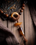 "Stillness" Zen Mala Bracelet | Star Moon Bodhi & Amber