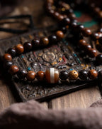 "Stillness" Zen Mala Bracelet | Star Moon Bodhi & Amber