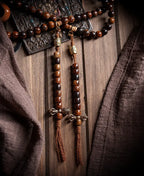 "Stillness" Zen Mala Bracelet | Star Moon Bodhi & Amber