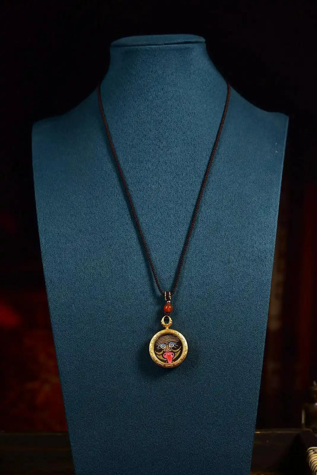 「Zaji Lhamo」 Circular Gau Thangka Necklace