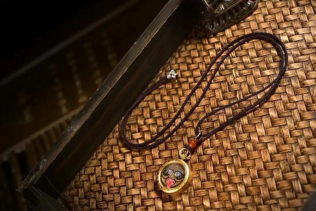 「Zaji Lhamo」 Circular Gau Thangka Necklace