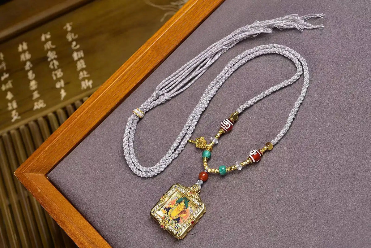 「Yellow Jambhala」 Gau Thangka Necklace
