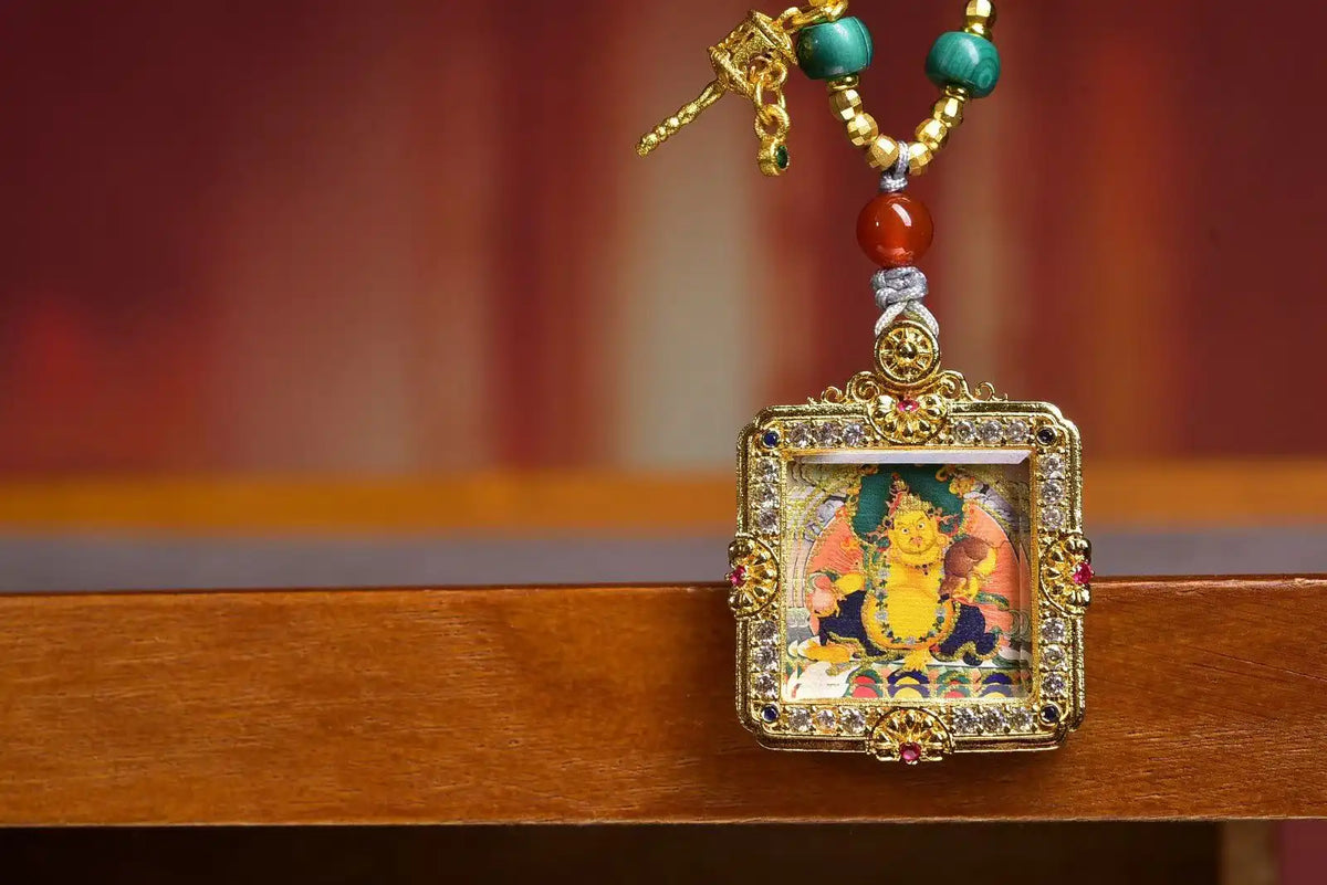 「Yellow Jambhala」 Gau Thangka Necklace