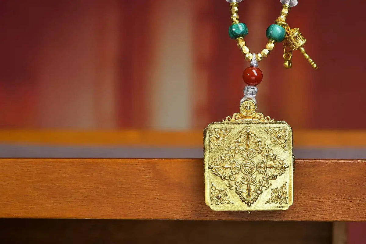 「Yellow Jambhala」 Gau Thangka Necklace