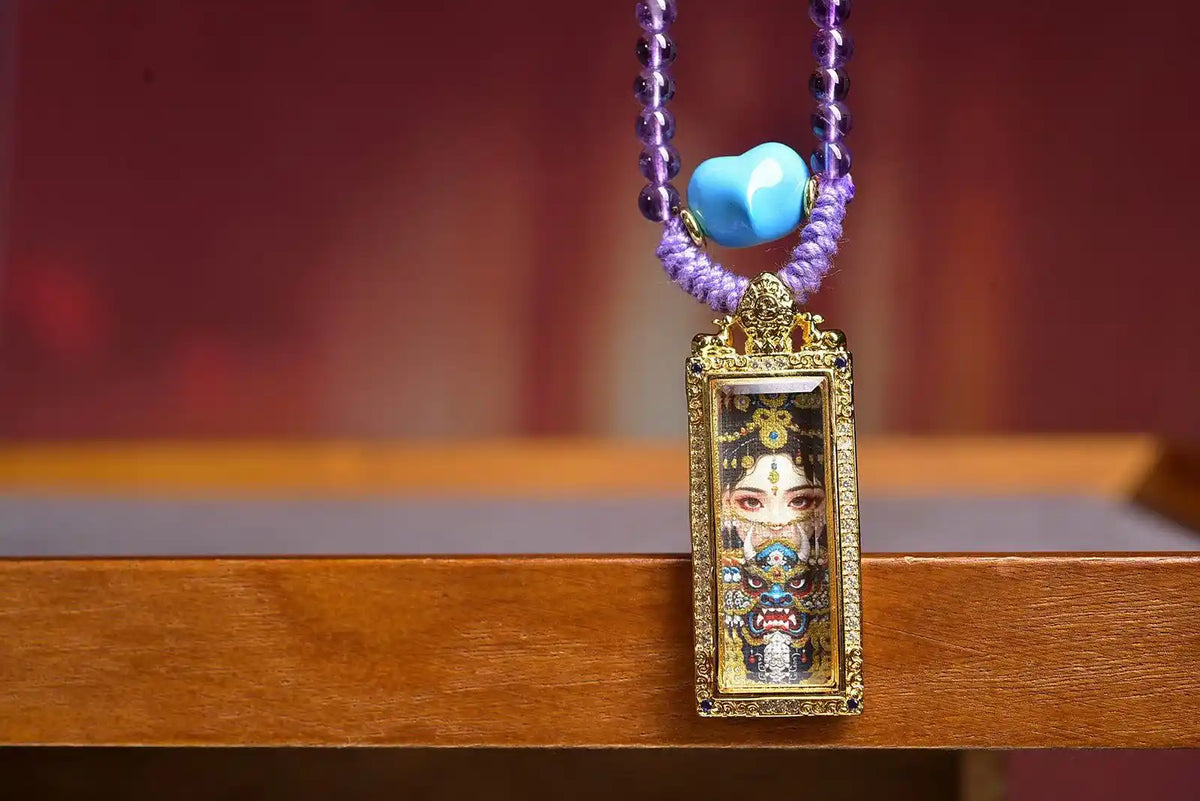 「Zaji Lhamo」 Thangka Gau Necklace