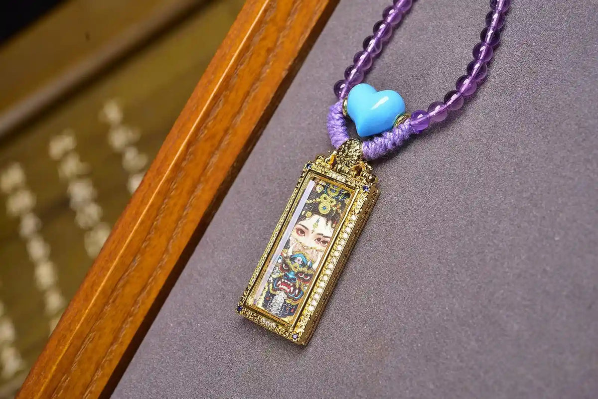 「Zaji Lhamo」 Thangka Gau Necklace