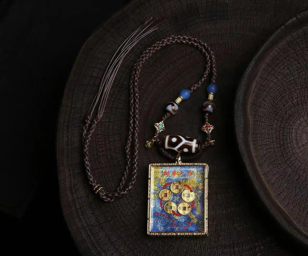 「Open Treasure Vault」 Thangka Necklace