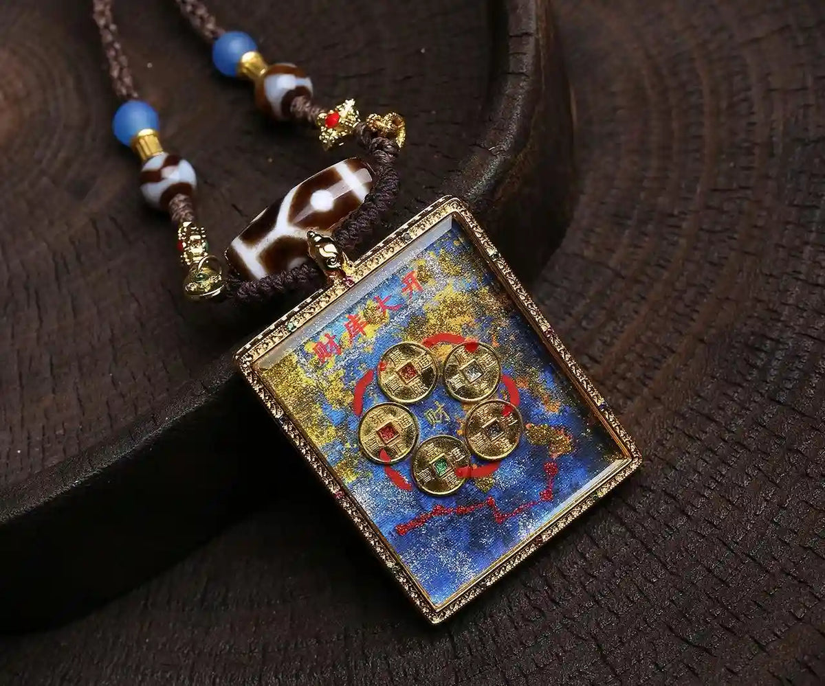 「Open Treasure Vault」 Thangka Necklace