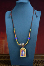 「Dual-Faced Dharmapala」 Thangka Gau Necklace