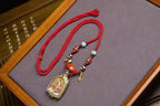 「Samantabhadra on Elephant」 Thangka Gau Necklace