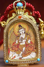「Samantabhadra on Elephant」 Thangka Gau Necklace