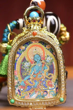 「Green Tara」 Thangka Gau Necklace