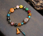 Dice Fortune: Vanji Turquoise Spiritual Bone Multi-Gem Bracelet