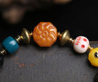 Dice Fortune: Vanji Turquoise Spiritual Bone Multi-Gem Bracelet