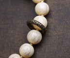 Ethereal Buddhist Bone and Ivory Fruit Bracelet