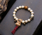 Ethereal Buddhist Bone and Ivory Fruit Bracelet