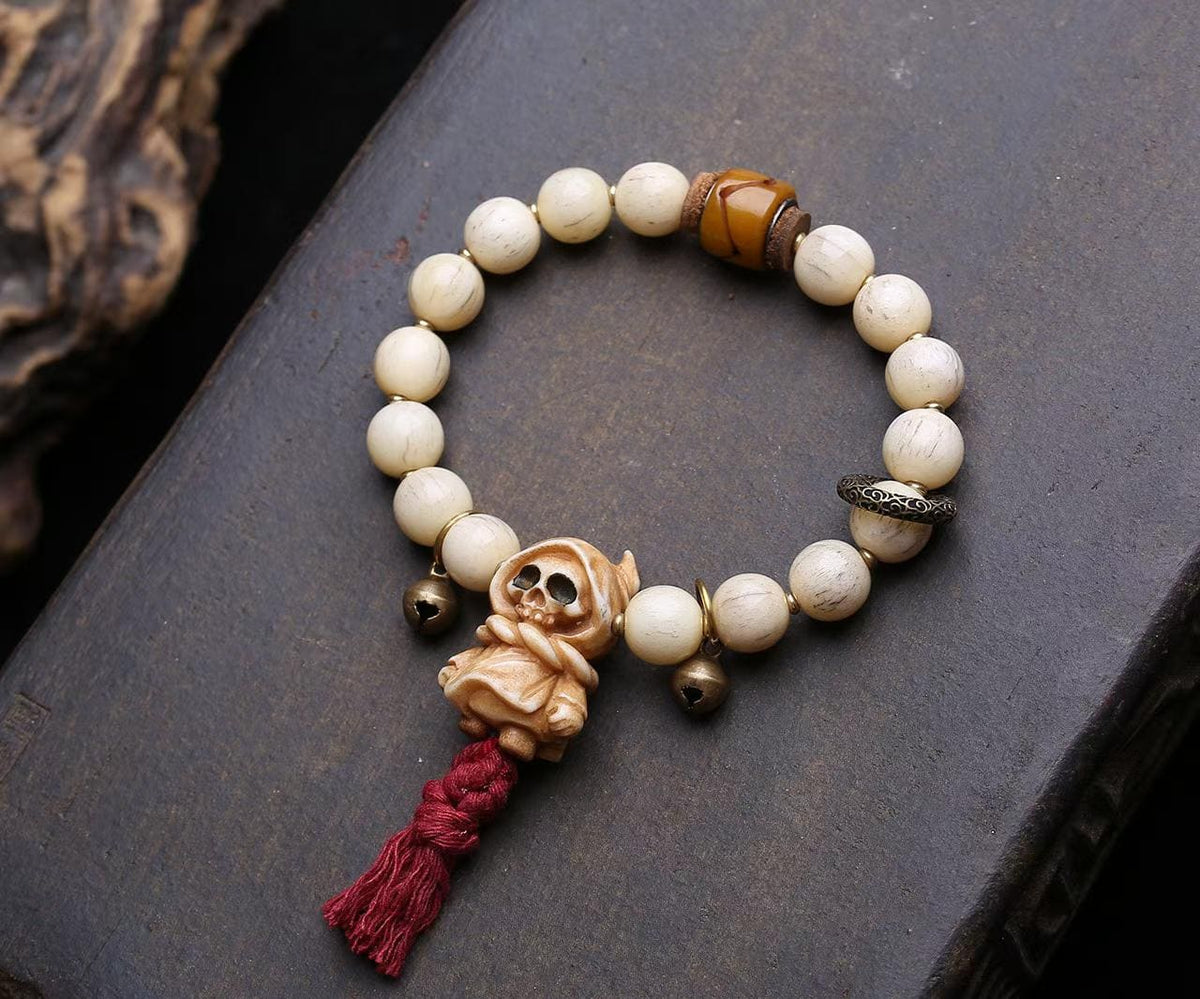 Ethereal Buddhist Bone and Ivory Fruit Bracelet