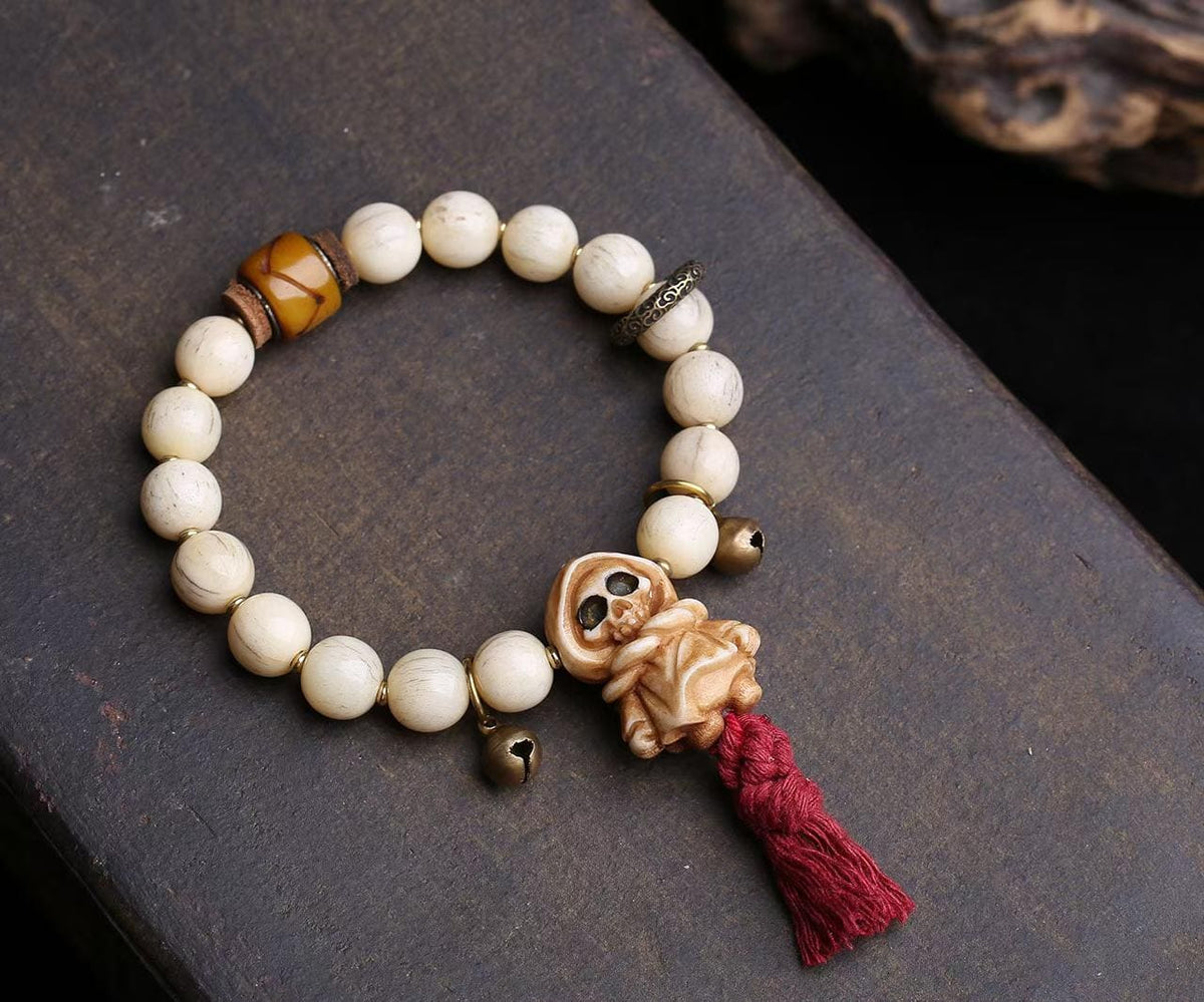 Ethereal Buddhist Bone and Ivory Fruit Bracelet