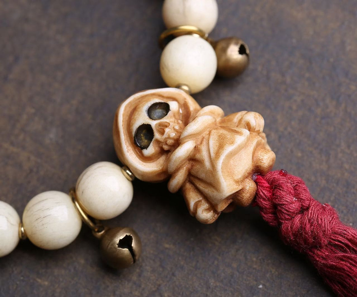 Ethereal Buddhist Bone and Ivory Fruit Bracelet