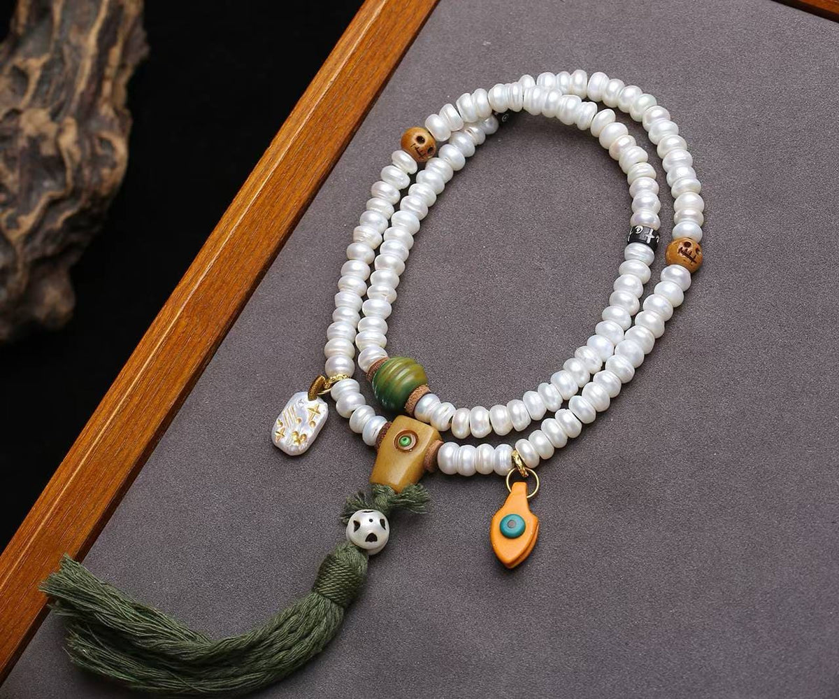“Spirit Pearl of the Buddhist Sea” Pearl Necklace