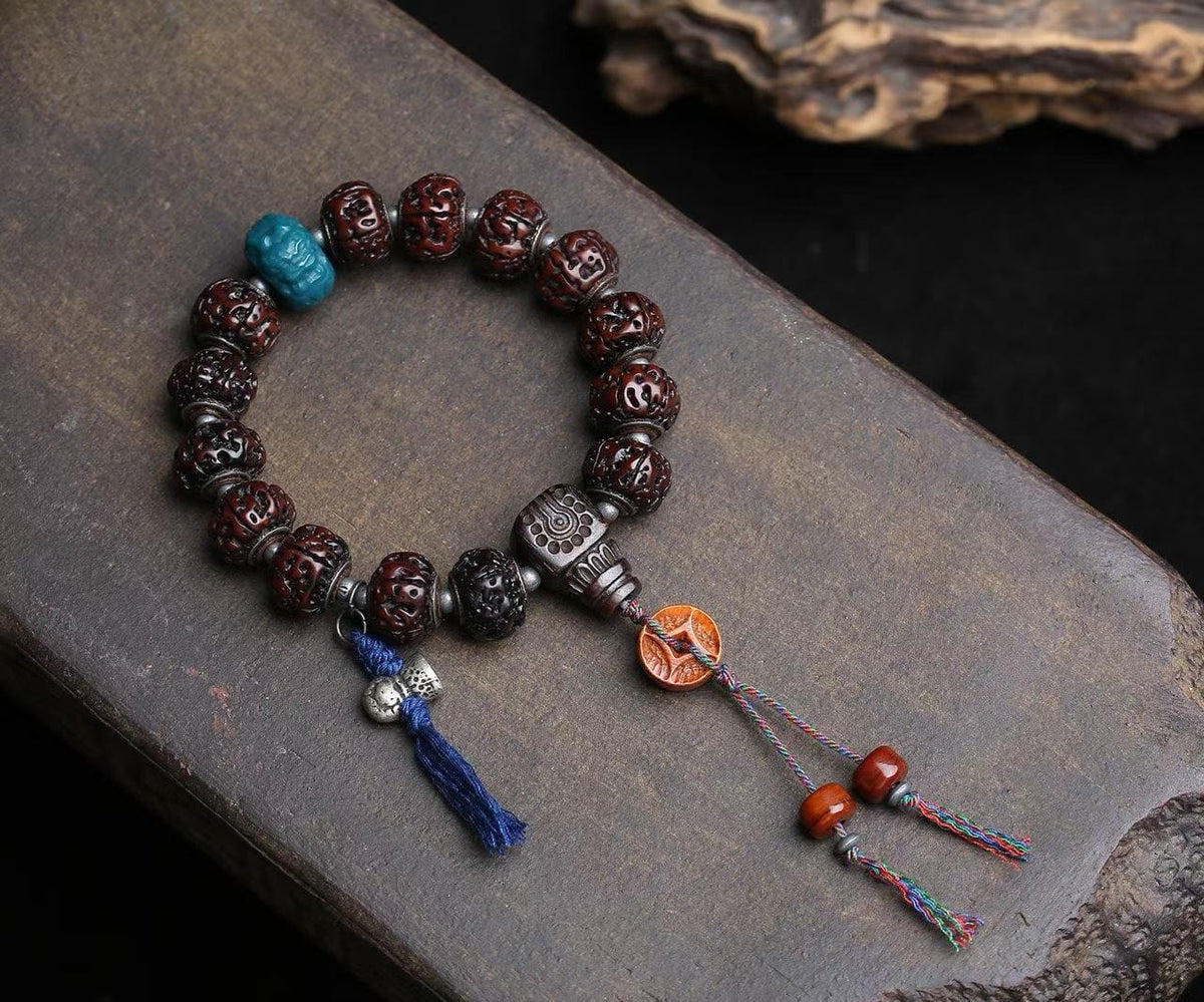 Sanskrit Mantra Dharma Protector Vajra Bodhi Seed Bracelet