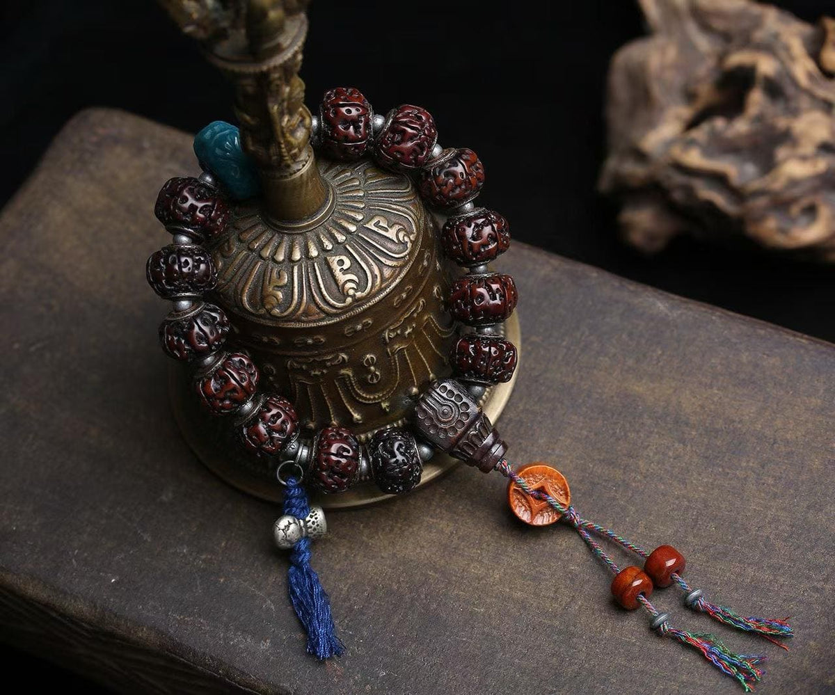 Sanskrit Mantra Dharma Protector Vajra Bodhi Seed Bracelet