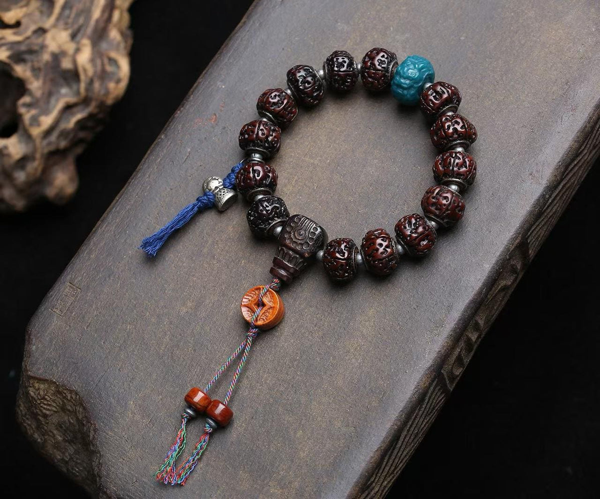 Sanskrit Mantra Dharma Protector Vajra Bodhi Seed Bracelet