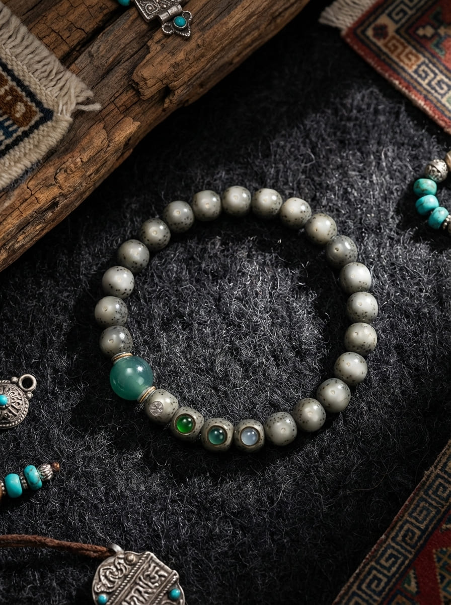 「Jadeite Gradient Ice」Star Moon Bodhi Jade Bracelet