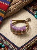 「Holy Mountain」Purple Agate Ethnic Bracelet