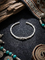 「Kailash」Sterling Silver Open Cuff Bracelet