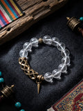 Endless」Brass and White Crystal Blessing Bracelet