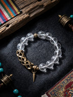 Endless」Brass and White Crystal Blessing Bracelet