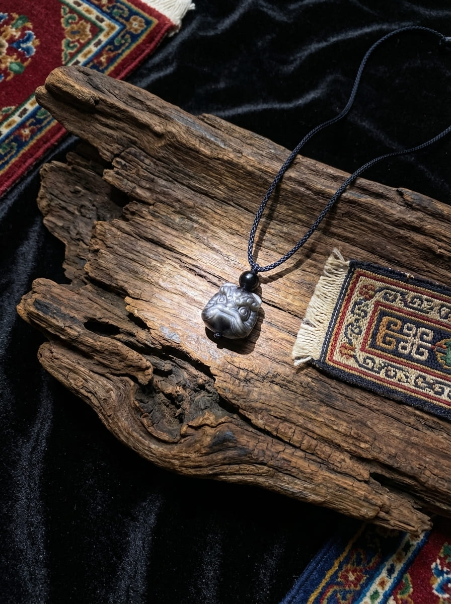 「Lion Dance」 Obsidian Necklace